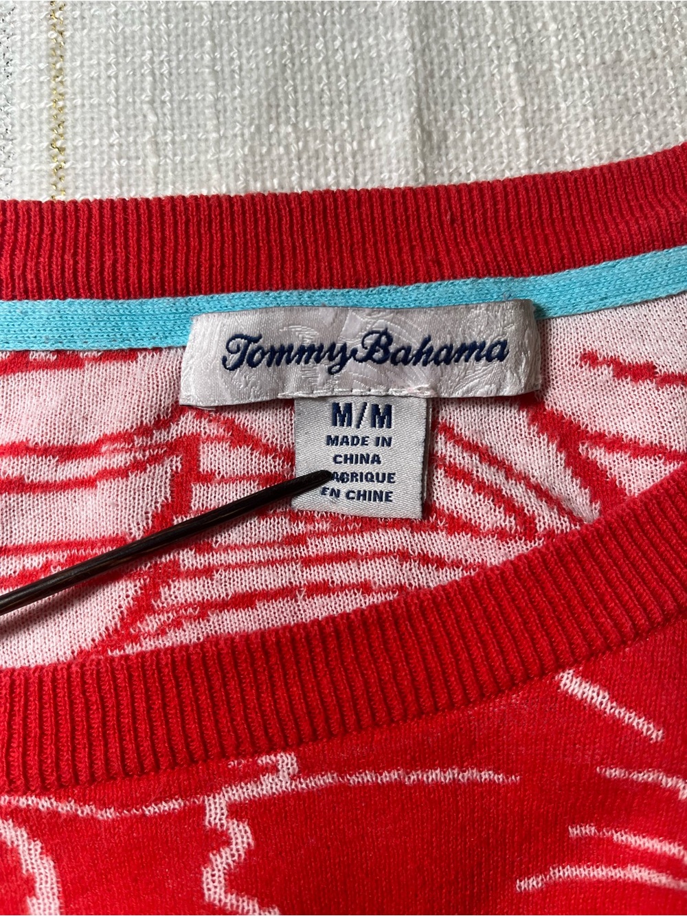 Tommy Bahama Island Bloom Jacquard Women's Cotton Sweater Size M - Picture 5 of 10